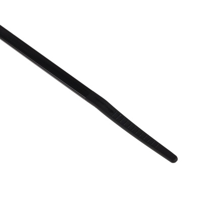 RS PRO Cable Tie, Heat Stabilised, 150mm x 3.6 mm, Black Nylon, Pk-100