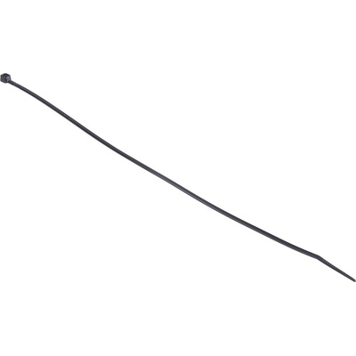 RS PRO Cable Tie, Heat Stabilised, 292mm x 3.6 mm, Black Nylon, Pk-100