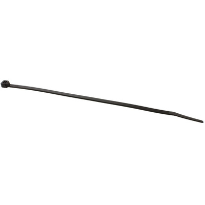 RS PRO Cable Tie, Heat Stabilised, 203mm x 4.6 mm, Black Nylon, Pk-100