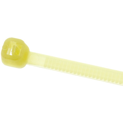 RS PRO Cable Tie, Heat Stabilised, 203mm x 3.6 mm, Natural Nylon, Pk-100