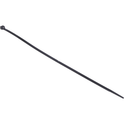 RS PRO Cable Tie, 300mm x 4.8 mm, Black Nylon, Pk-1000