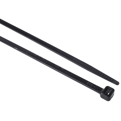 RS PRO Cable Tie, 368mm x 4.8 mm, Black Nylon, Pk-1000