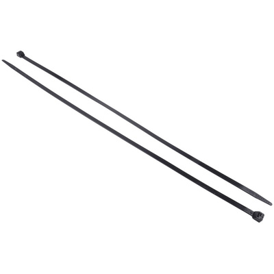 RS PRO Cable Tie, 610mm x 9 mm, Black Nylon, Pk-100