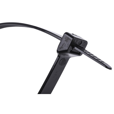 RS PRO Cable Tie, 610mm x 9 mm, Black Nylon, Pk-100