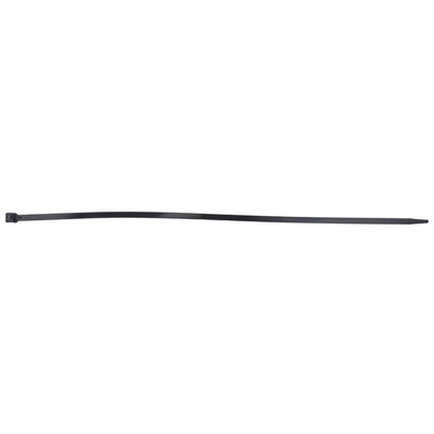 RS PRO Cable Tie, 610mm x 9 mm, Black Nylon, Pk-100