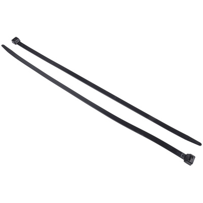 RS PRO Cable Tie, 550mm x 12.7 mm, Black Nylon, Pk-100