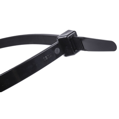 RS PRO Cable Tie, 550mm x 12.7 mm, Black Nylon, Pk-100