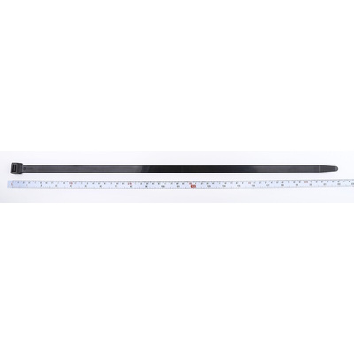 RS PRO Cable Tie, 550mm x 12.7 mm, Black Nylon, Pk-100
