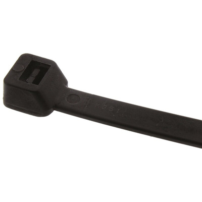 RS PRO Cable Tie, 450mm x 8 mm, Black Nylon, Pk-100
