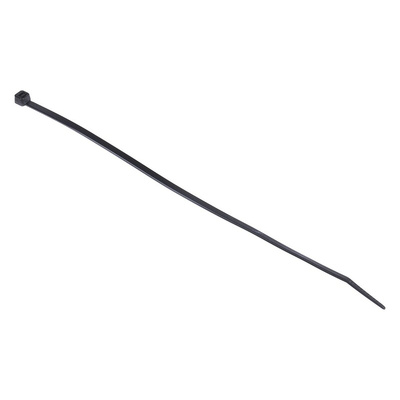 RS PRO Cable Tie, 250mm x 4.8 mm, Black Nylon, Pk-100