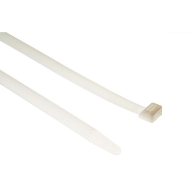 RS PRO Cable Tie, 550mm x 12.7 mm, Natural Nylon, Pk-100