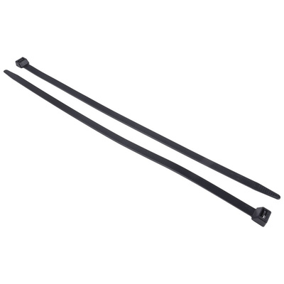 RS PRO Cable Tie, Flame Retardant, 480mm x 12.7 mm, Black Nylon, Pk-100