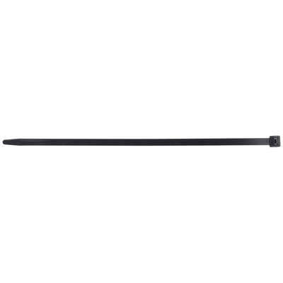 RS PRO Cable Tie, Flame Retardant, 480mm x 12.7 mm, Black Nylon, Pk-100