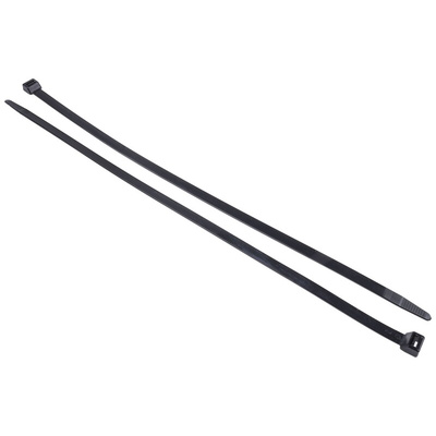 RS PRO Cable Tie, Flame Retardant, 550mm x 12.7 mm, Black Nylon, Pk-50