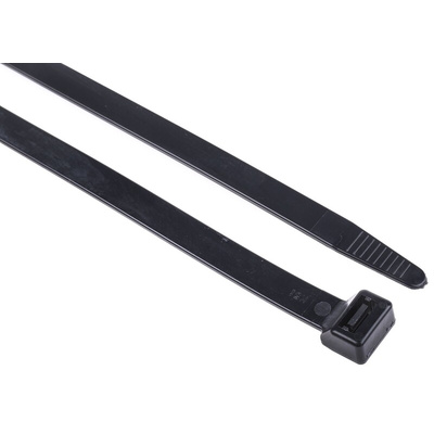 RS PRO Cable Tie, Flame Retardant, 550mm x 12.7 mm, Black Nylon, Pk-50