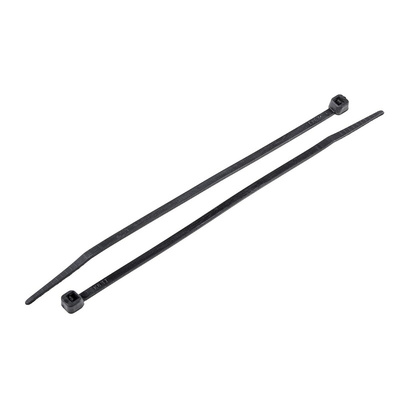 RS PRO Cable Tie, Flame Retardant, 150mm x 3.6 mm, Black Nylon, Pk-100