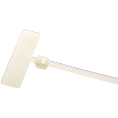 RS PRO Cable Tie, 111mm x 2.6 mm, Natural Nylon, Pk-100