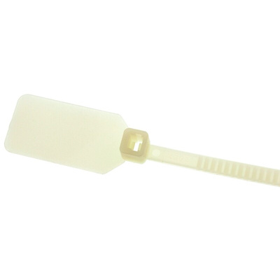 RS PRO Cable Tie, 400mm x 4.8 mm, Natural Nylon, Pk-100