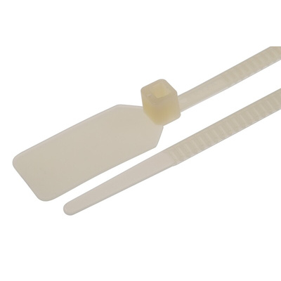 RS PRO Cable Tie, 400mm x 4.8 mm, Natural Nylon, Pk-100