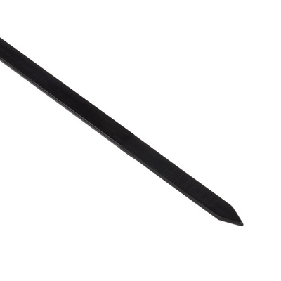 RS PRO Cable Tie, Releasable, 300mm x 4.5 mm, Black Nylon, Pk-100