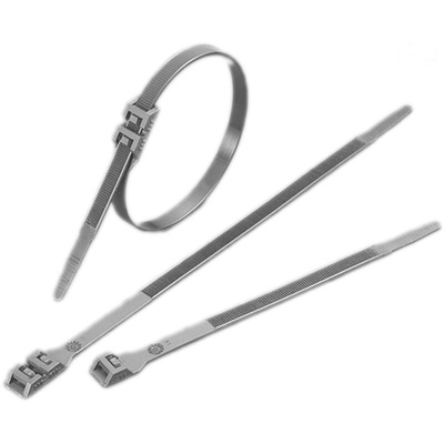 RS PRO Cable Tie, Double Locking, 510mm x 9 mm, Black Nylon, Pk-100