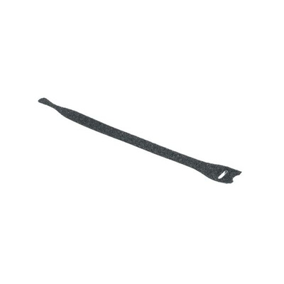 HellermannTyton Cable Tie, Hook and Loop, 330mm x 12.5 mm, Black PA (Loop), PP (Hook), Pk-10