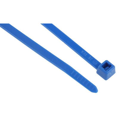 HellermannTyton Cable Tie, 200mm x 4.6 mm, Blue Polyamide 6.6 (PA66), Pk-100