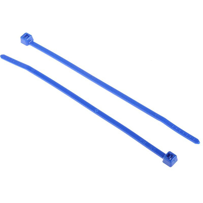 HellermannTyton Cable Tie, 100mm x 2.5 mm, Blue Polyamide 6.6 (PA66), Pk-100