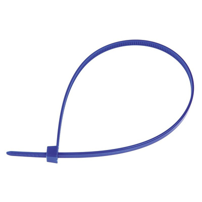 HellermannTyton Cable Tie, 270mm x 4.6 mm, Blue Polyamide 6.6 (PA66), Pk-100