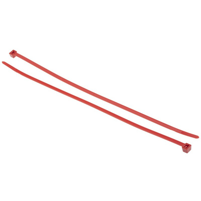 HellermannTyton Cable Tie, 270mm x 4.6 mm, Red Polyamide 6.6 (PA66), Pk-100