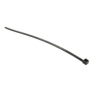 HellermannTyton Cable Tie, Releasable, 200mm x 4.6 mm, Black Polyamide 6.6 (PA66), Pk-100