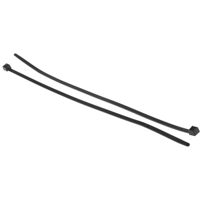 HellermannTyton Cable Tie, Releasable, 300mm x 4.6 mm, Black Polyamide 6.6 (PA66), Pk-100