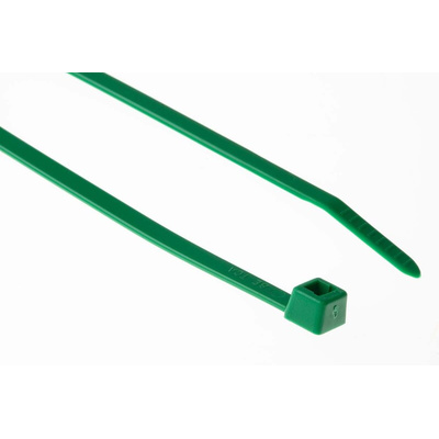 HellermannTyton Cable Tie, 200mm x 4.6 mm, Green Polyamide 6.6 (PA66), Pk-100