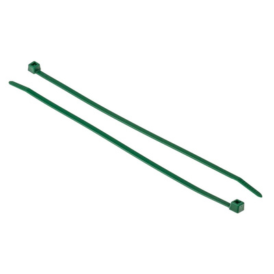 HellermannTyton Cable Tie, 200mm x 4.6 mm, Green Polyamide 6.6 (PA66), Pk-100
