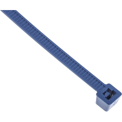 HellermannTyton Cable Tie, 200mm x 4.6 mm, Blue Polyamide 6.6 (PA66), Pk-100