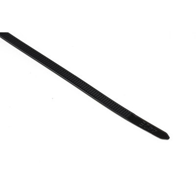 HellermannTyton Cable Tie Assemblies, 200mm x 4.6 mm, Black Polyamide 6.6 (PA66), Pk-25