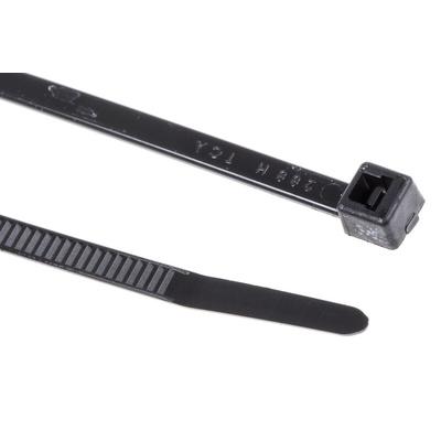 HellermannTyton Cable Tie, Inside Serrated, 150mm x 3.5 mm, Black Polyamide 6.6 (PA66), Pk-100