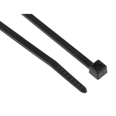 HellermannTyton Cable Tie, 150mm x 3.5 mm, Black Polyamide 6.6 (PA66), Pk-100