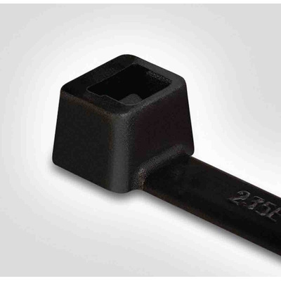 HellermannTyton Cable Tie, 390mm x 4.6 mm, Black Polyamide 6.6 (PA66), Pk-100