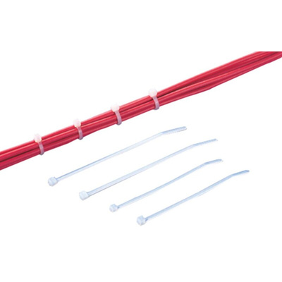 HellermannTyton Cable Tie, 150mm x 3.5 mm, Natural Polyamide 6.6 (PA66), Pk-100