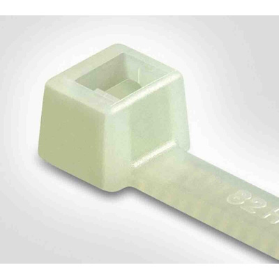 HellermannTyton Cable Tie, 200mm x 4.6 mm, Natural Polyamide 6.6 (PA66), Pk-100