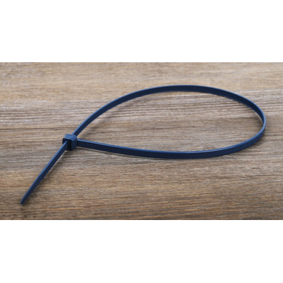 RS PRO Cable Tie, Metal Detectable, 400mm x 4.6 mm, Blue Metal Detectable, Pk-100