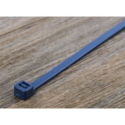 RS PRO Cable Tie, Metal Detectable, 400mm x 4.6 mm, Blue Metal Detectable, Pk-100