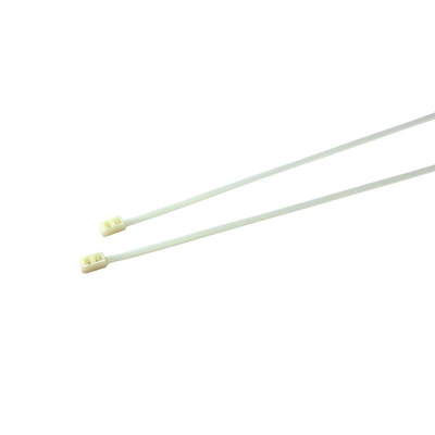 RS PRO Cable Tie, 300mm x 4.8 mm, Natural Nylon, Pk-100