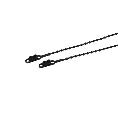 RS PRO Cable Tie, Double Head Knot, 230mm x 3.6 mm, Black Nylon, Pk-100