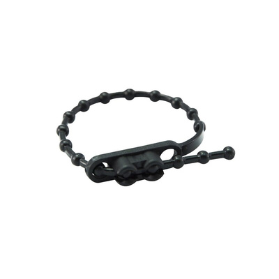 RS PRO Cable Tie, Double Head Knot, 150mm x 3.6 mm, Black PE, Pk-100