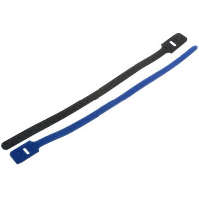 RS PRO Cable Tie, Hook and Loop, 325mm x 25 mm, Blue Nylon