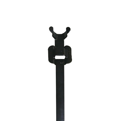 RS PRO Cable Tie, Releasable, 230mm x 6.8 mm, Black 316 Stainless Steel