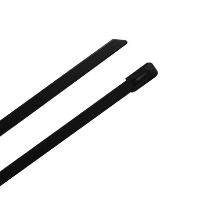 RS PRO Cable Tie, Ball Lock, 840mm x 4.6 mm, Black 316 Stainless Steel