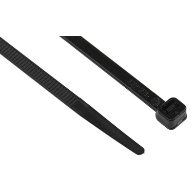 HellermannTyton Cable Tie, 1.095m x 8.9 mm, Black Polyamide 6.6 (PA66), Pk-25